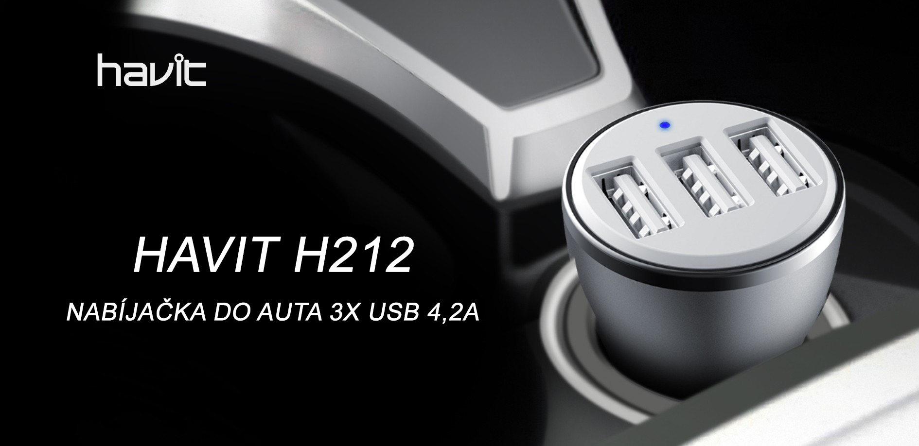 Havit H212 Nabíjačka do auta 3x USB 4,2A (3)